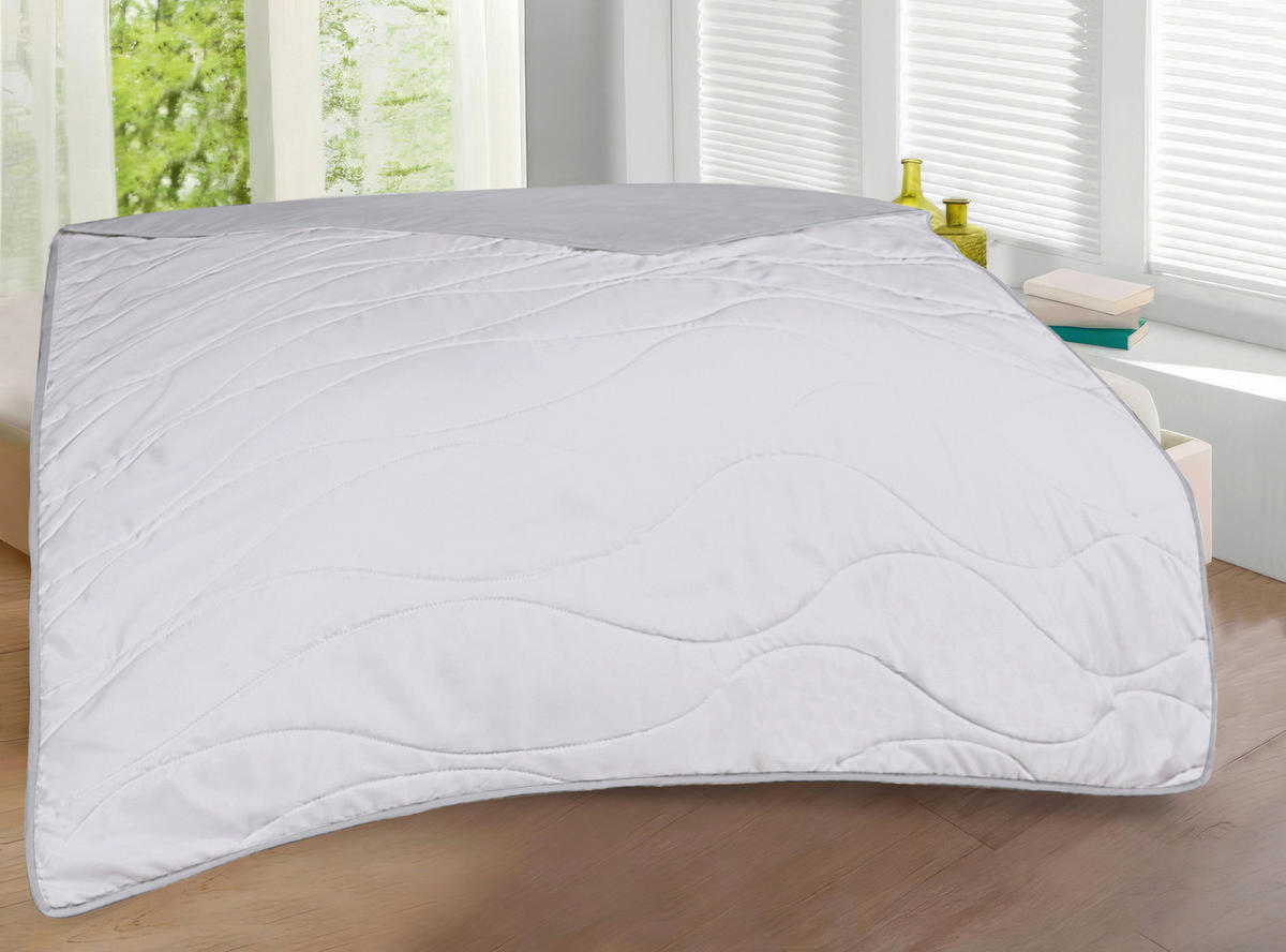 Steppbett Leichtsteppbett silber 135x200cm - offwhite/silber (135,00/200,00cm)