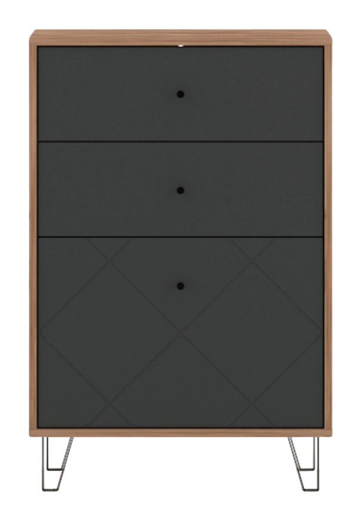 Kommode BILBAO Eiche Tabak Nachbildung anthrazit B/H/T: ca. 63,4x95,5x40 cm BILBAO - Eiche/anthrazit (63,40/95,50/40,00cm) - WIPMEB