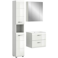 Badezimmer-Set Ice weiß weiß Hochglanz B/H/T: ca. 105x185x46 cm Ice - weiß (105,00/185,00/46,00cm) - xonox.home