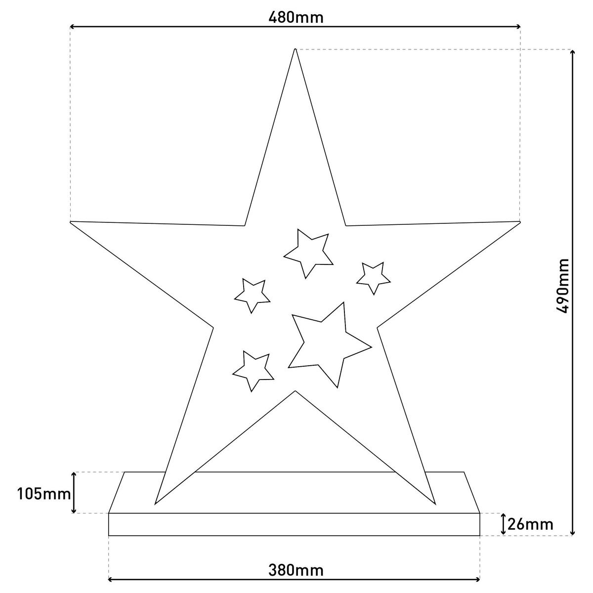 Näve Leuchten LED-Dekoartikel LED-Holzstern - natur (1,80/49,00/48,00cm) - Näve Leuchten