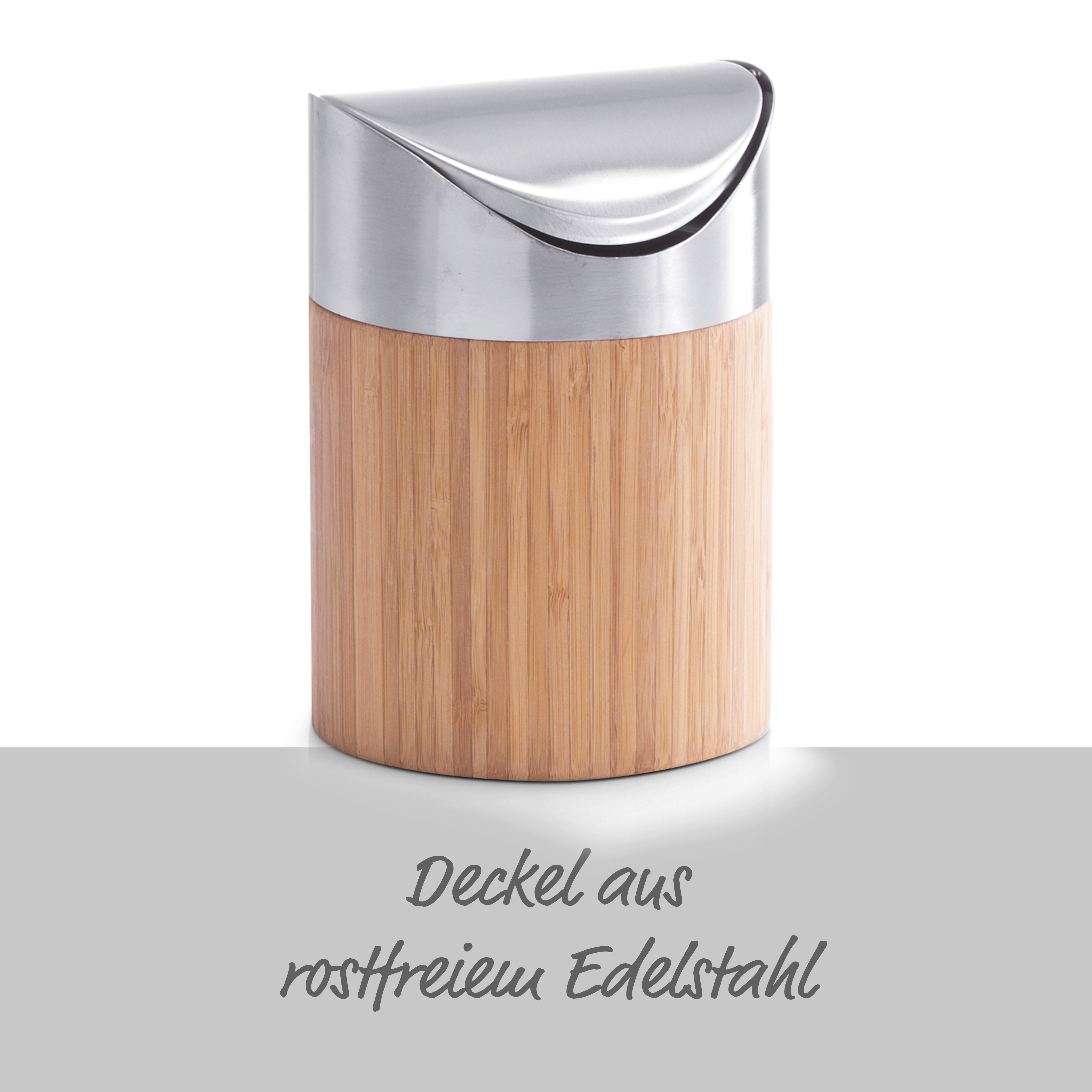 Zeller Tischabfalleimer silber Edelstahl B/H/L: ca. 12x17x12 cm Tischabfalleimer - natur/silber (12,00/12,00/17,00cm) - Zeller