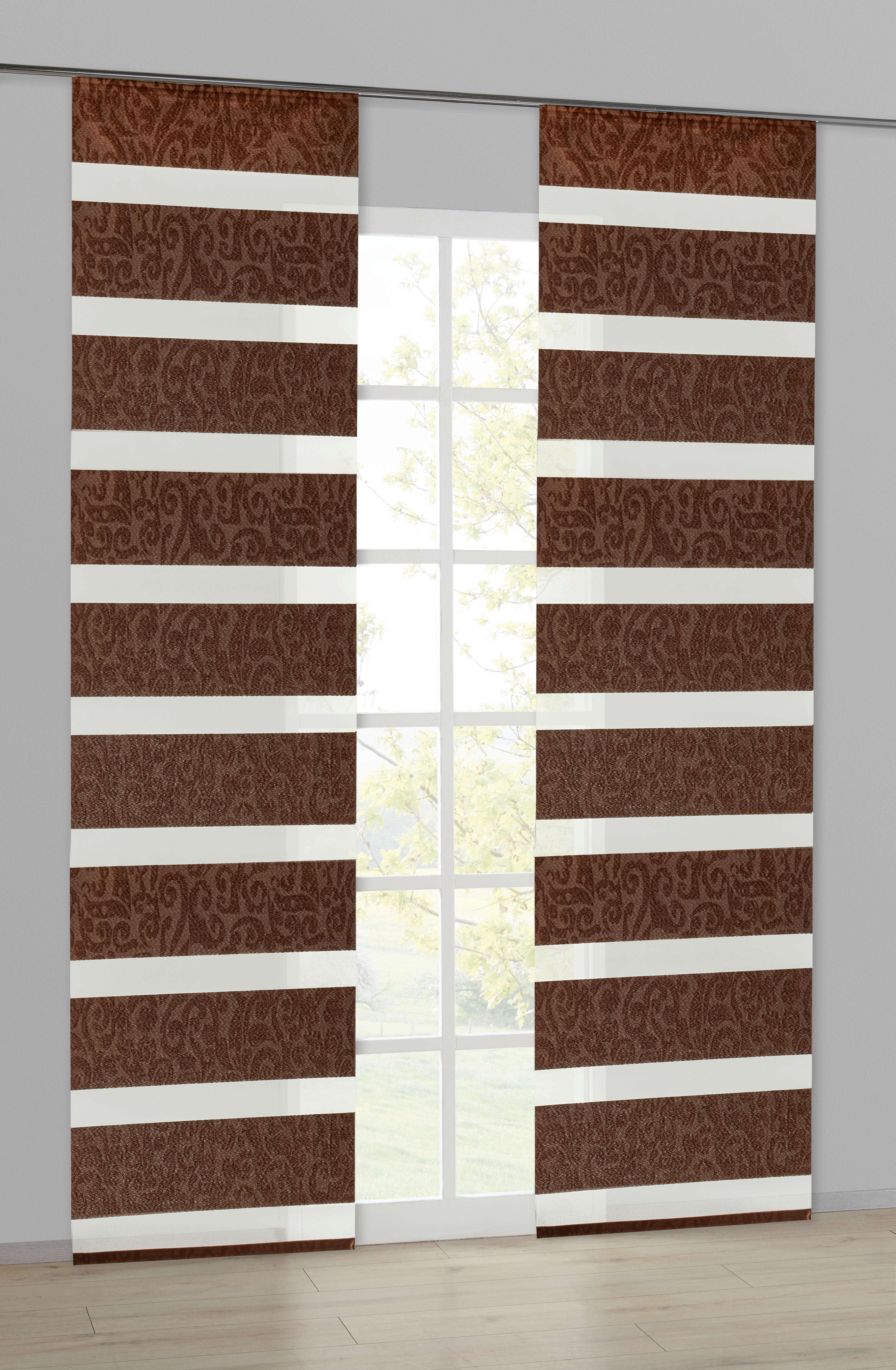 POCOline Schiebevorhang Mandy braun B/L: ca. 60x245 cm Mandy - braun/Kupfer (60,00/245,00cm) - POCOline