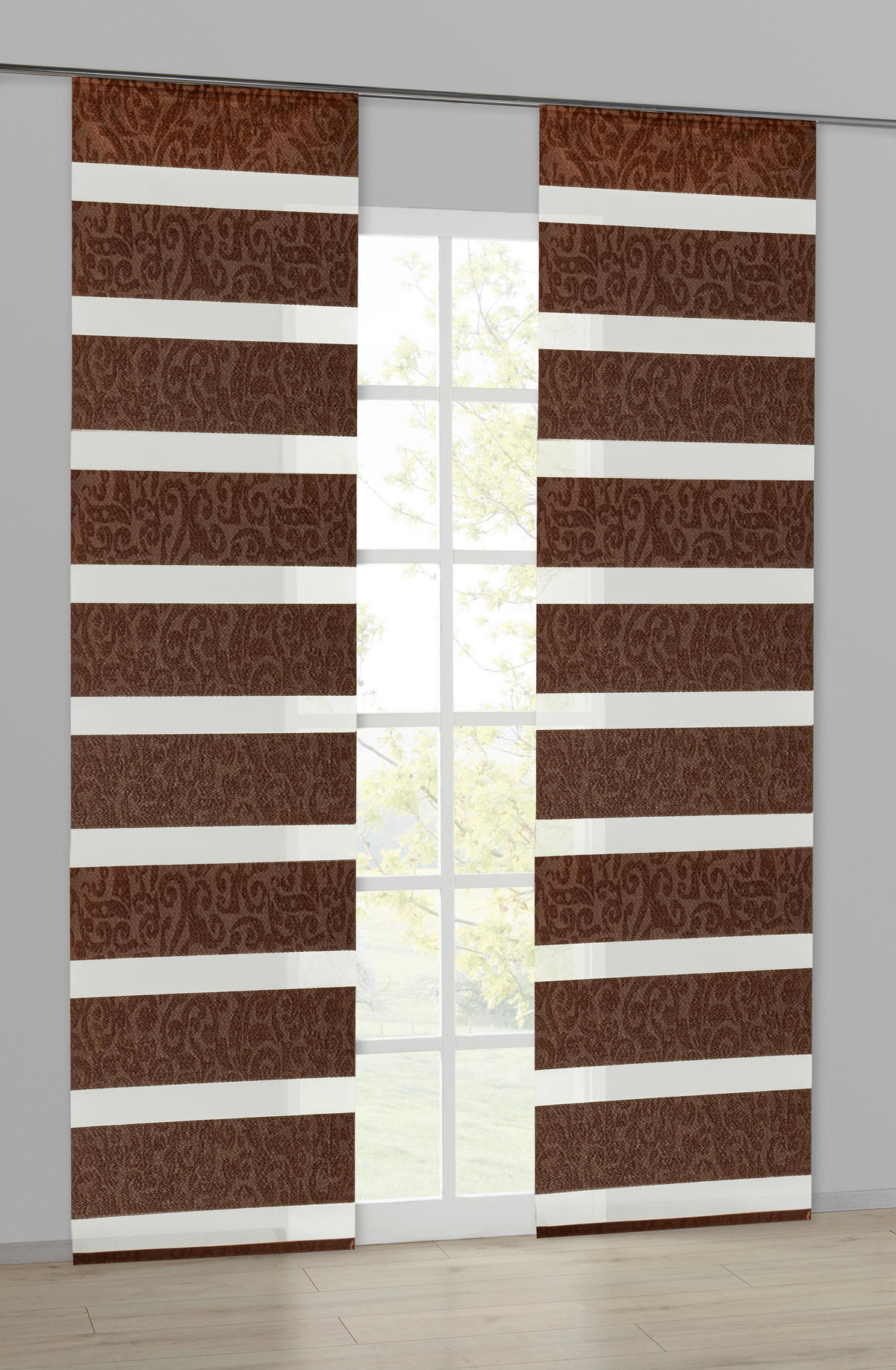 Schiebevorhang Mandy braun B/L: ca. 60x245 cm Mandy - braun/Kupfer (60,00/245,00cm) - POCOline