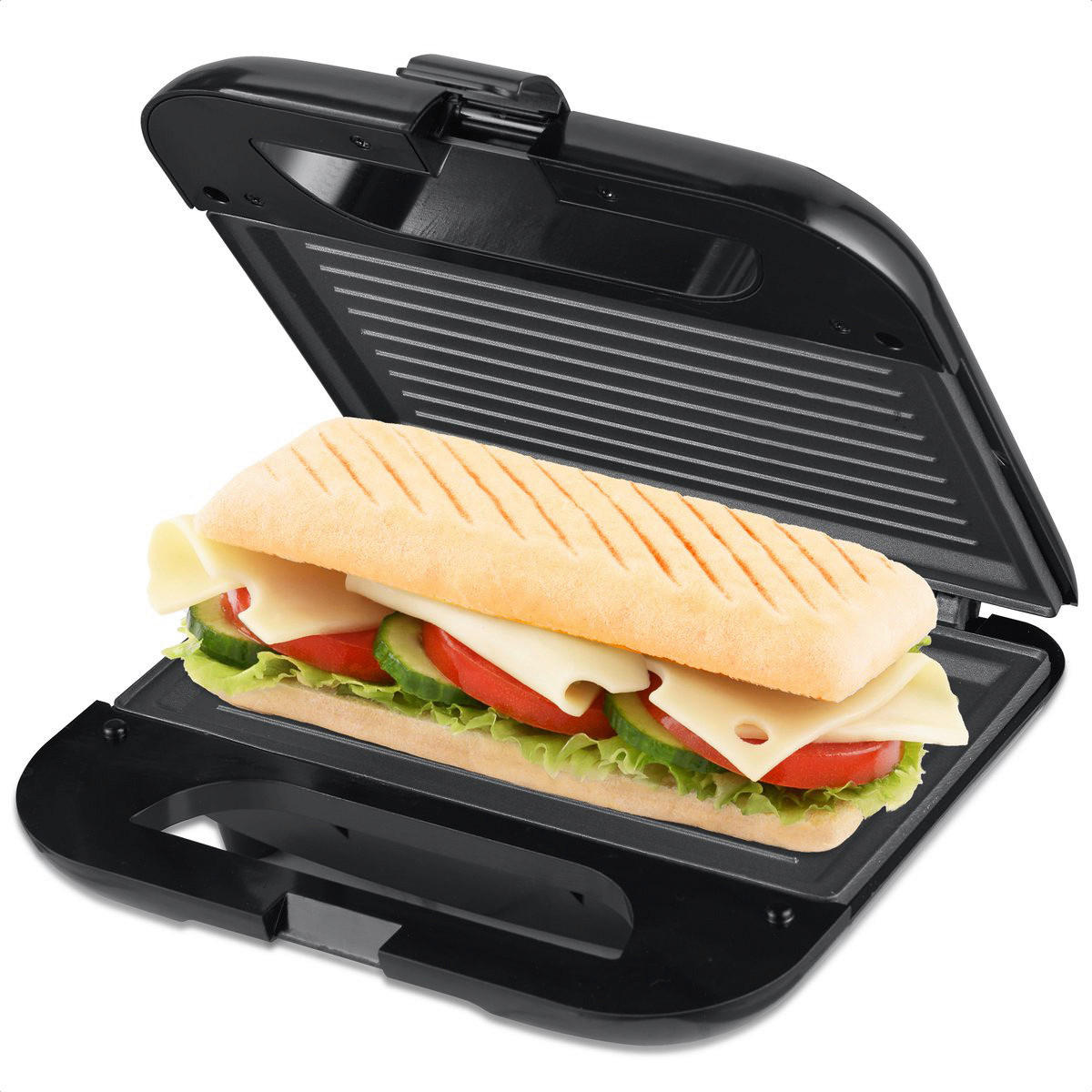 Moa Toastautomat schwarz Edelstahl B/H/L: ca. 22x8x20 cm MOASM01B - schwarz (20,00/22,00/8,00cm) - Moa