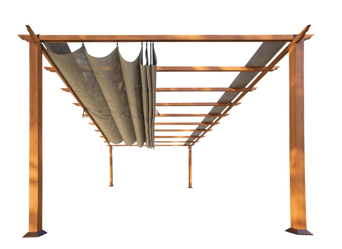 Paragon Outdoor Pavillon Florenz hellbraun Metall B/H/L: ca. 505x236x350 cm Florenz - hellbraun (350,00/505,00/236,00cm) - Paragon Outdoor