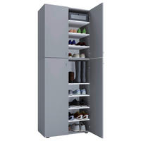 Schuhschrank Lona XXL grau weiß B/H/T: ca. 70x182x39 cm Lona XXL - weiß/grau (70,00/182,00/39,00cm) - VCM Möbel
