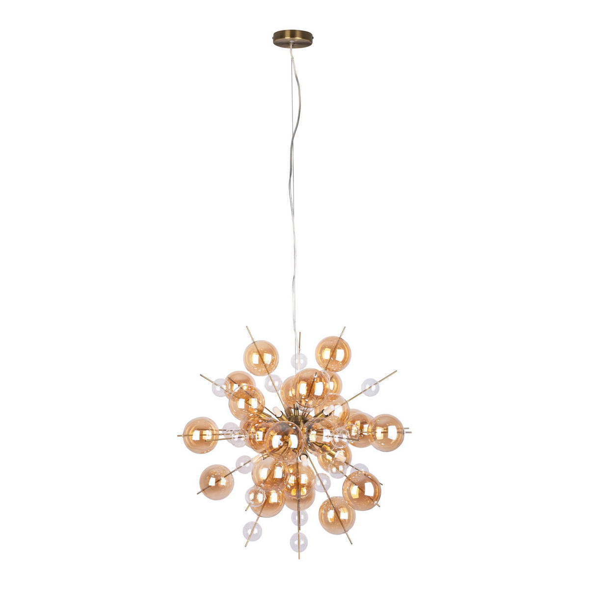 Näve Leuchten Pendelleuchte amber Glas Metall B/H/T/D: ca. 65x150x65x65 cm G9 10 Brennstellen EXPLOSION - amber (65,00/150,00/65,00cm) - Näve Leuchten