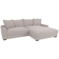 Ecksofa beige-grau Microfaser B/H/T: ca. 261x83x180 cm Jack_3S.REC_Ecksofa - beige-grau/schwarz (261,00/83,00/180,00cm)