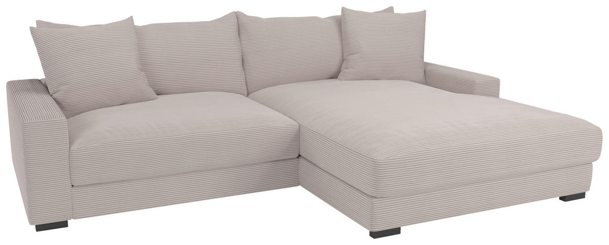 Ecksofa beige-grau Microfaser B/H/T: ca. 261x83x180 cm Jack_3S.REC_Ecksofa - beige-grau/schwarz (261,00/83,00/180,00cm)
