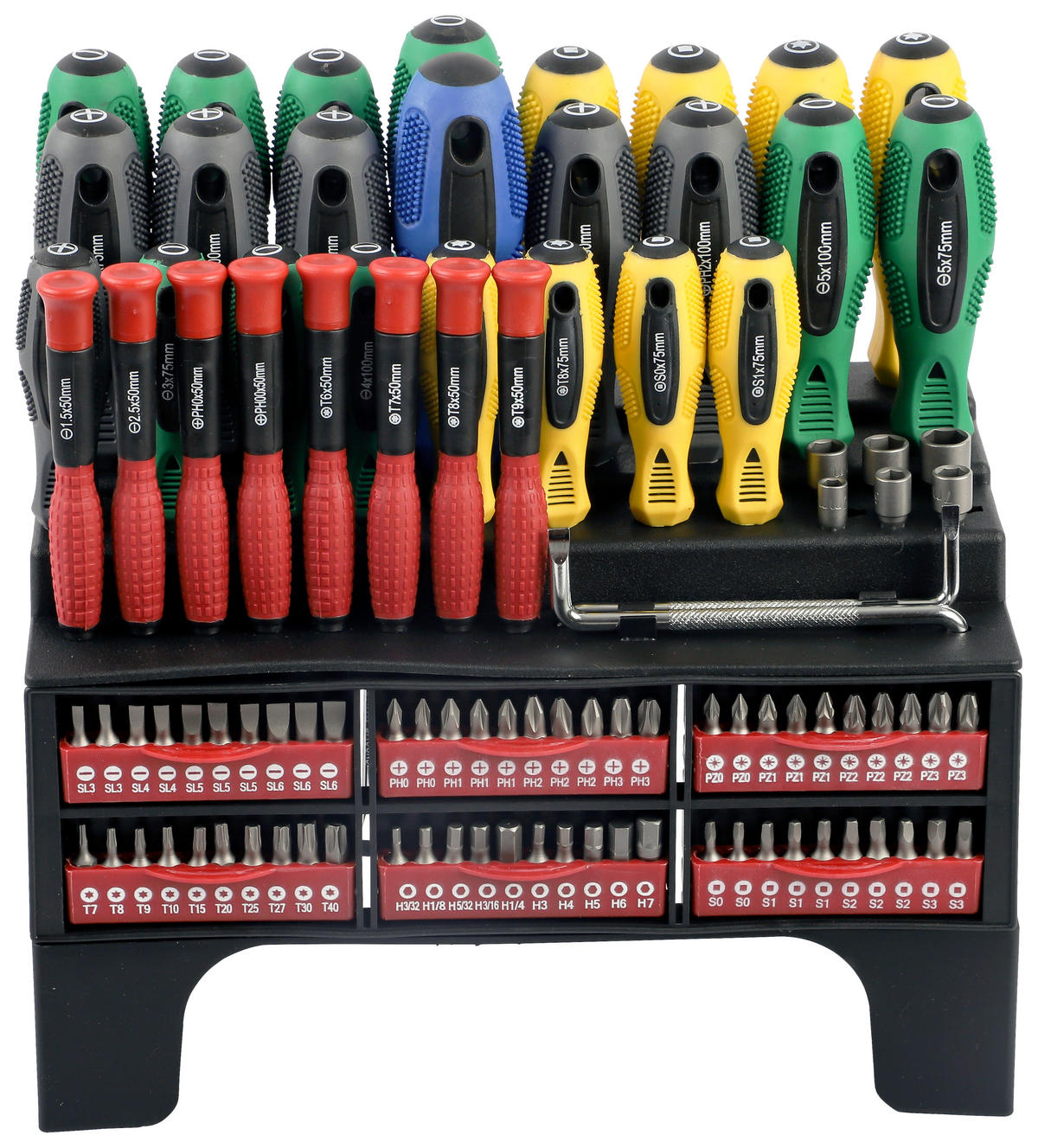 Schraubendreher-Bitset-Set 100 tlg. Schraubendreher/-u.Bitsortiment