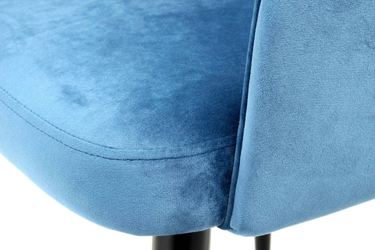 Stuhl Joris 100 2er blau Microfaser B/H/T: ca. 55x77x58 cm Joris 100 2er - blau/schwarz (55,00/77,00/58,00cm) - 360 Living