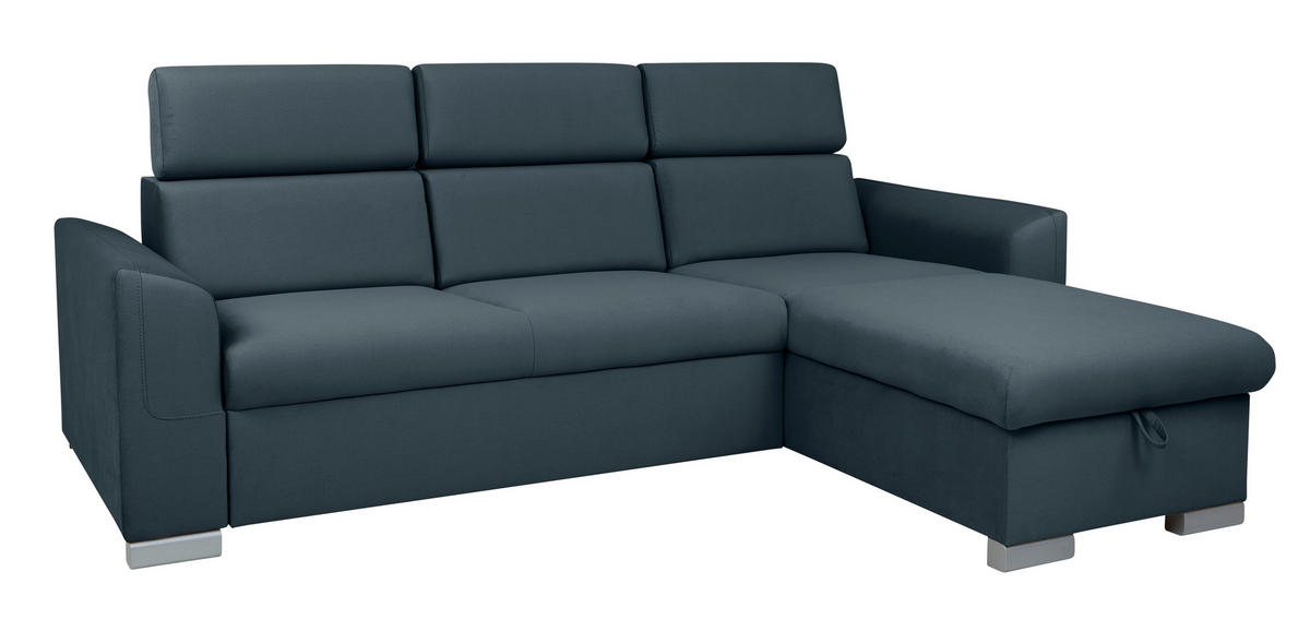 Ecksofa Evia anthrazit Microfaser B/H/T: ca. 243x85x186 cm Evia - anthrazit/silber (243,00/85,00/186,00cm)