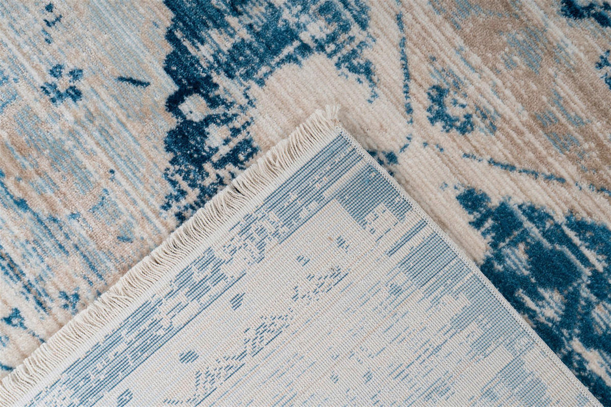 Arte Espina Kurzflorteppich Baroque 525 creme B/H/L: ca. 80x0,5x150 cm Baroque 525 - blau/creme (150,00/80,00/0,50cm) - Arte Espina