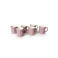 HermiaConcept Kaffeebecher 6-tlg. creme Keramik 6 tlg. 6-tlg. - creme/violett (9,00/9,00cm) - HermiaConcept