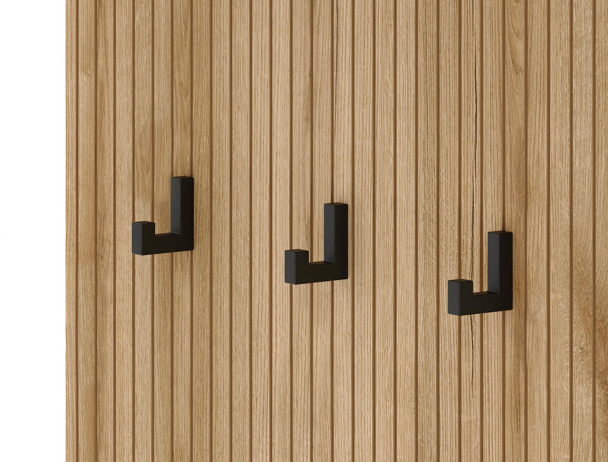 Garderobe NORDIC Eiche Evoke Oak Nachbildung Graphit B/H/T: ca. 100x204x40 cm NORDIC - Eiche/Graphit (100,00/204,00/40,00cm) - WIPMEB