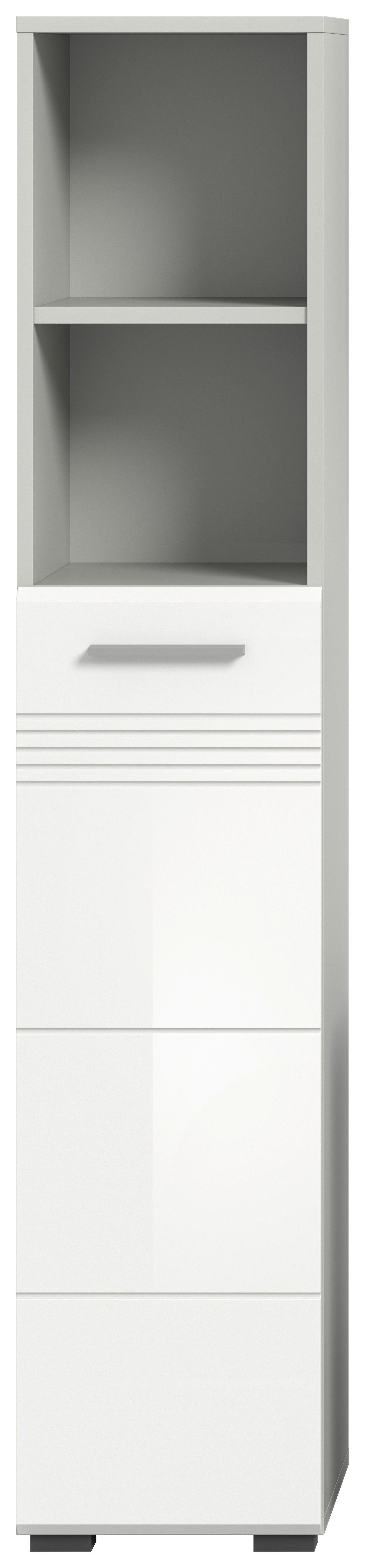 Hochschrank Copa hellgrau weiß Hochglanz B/H/T: ca. 30x150x30 cm Copa - hellgrau/weiß (30,00/150,00/30,00cm) - xonox.home