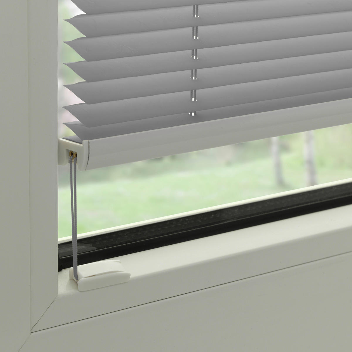 Spannplissee silber B/L: ca. 60x210 cm Plissee-uni_TL - silber (60,00/210,00cm) - Boviva