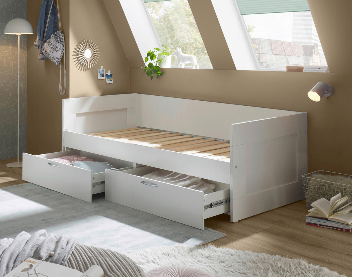Funktionsbett weiß Liegefläche B/L: ca. 90x200 cm Lombas_Funktionsbett - weiß (204,00/68,00/97,00cm)