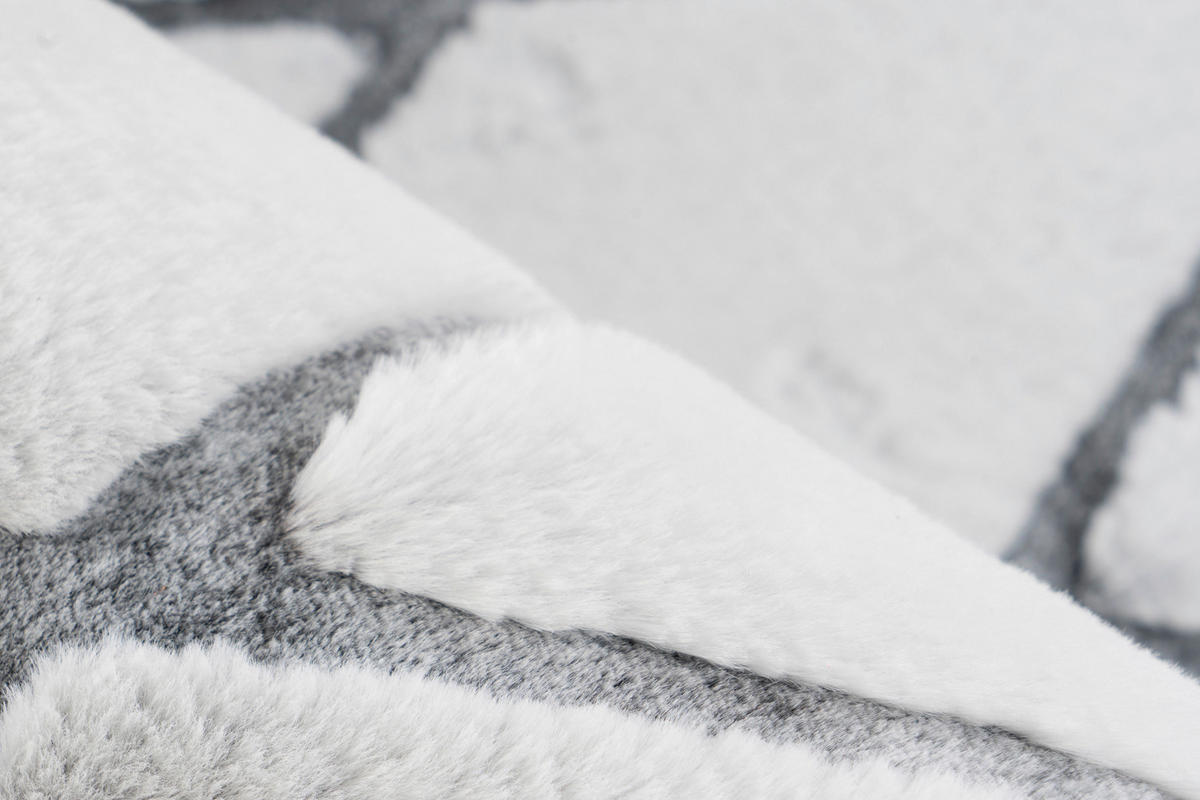 360Living Teppich Vivica anthrazit B/L: ca. 80x150 cm Vivica - weiß/anthrazit (80,00/150,00cm) - 360Living