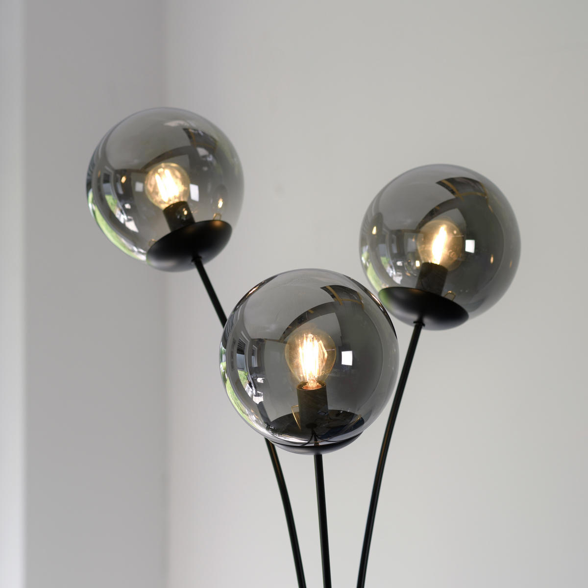 Just Light Stehleuchte BIG WIDOW 14603-18 schwarz Rauchglas Metall B/H: ca. 35x185 cm E14 3 Brennstellen BIG WIDOW - schwarz (35,00/185,00cm) - Just Light
