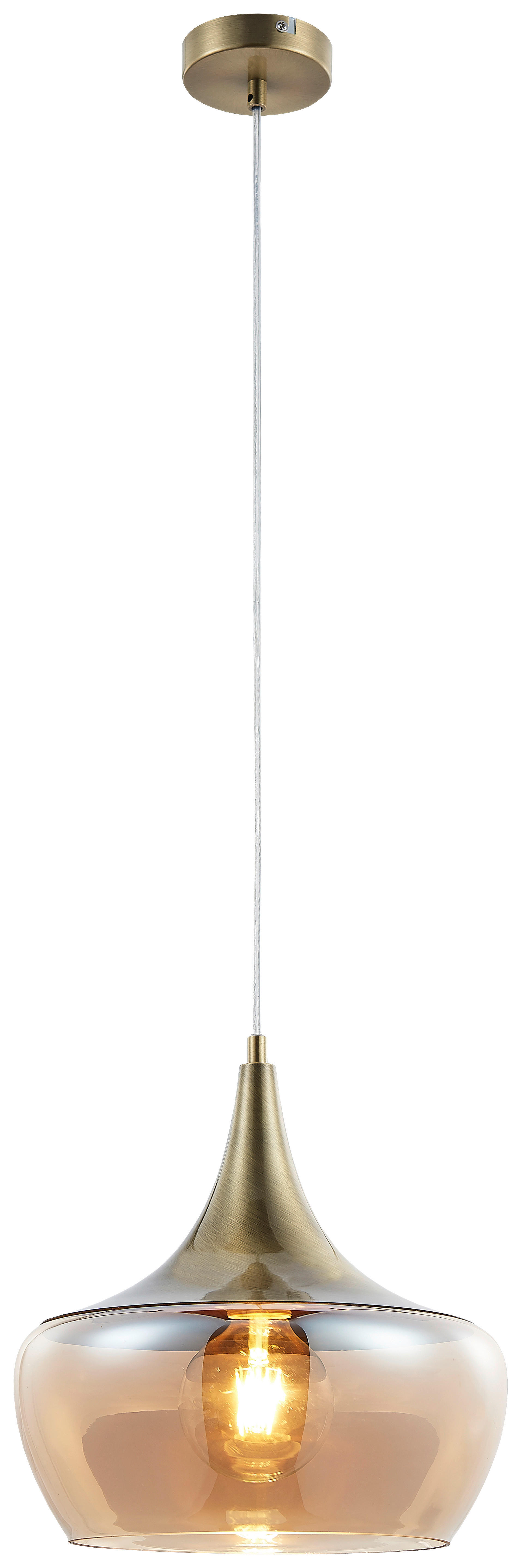 Nowa Pendelleuchte 30423023 messing Metall H/D: ca. 150x30 cm E27 1 Brennstellen AROLA - messing (30,00/150,00cm) - Nowa