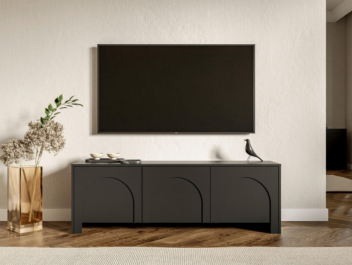 TV-Lowboard ARCO schwarz B/H/T: ca. 150x49x35 cm ARCO - schwarz (150,00/49,00/35,00cm) - WIPMEB