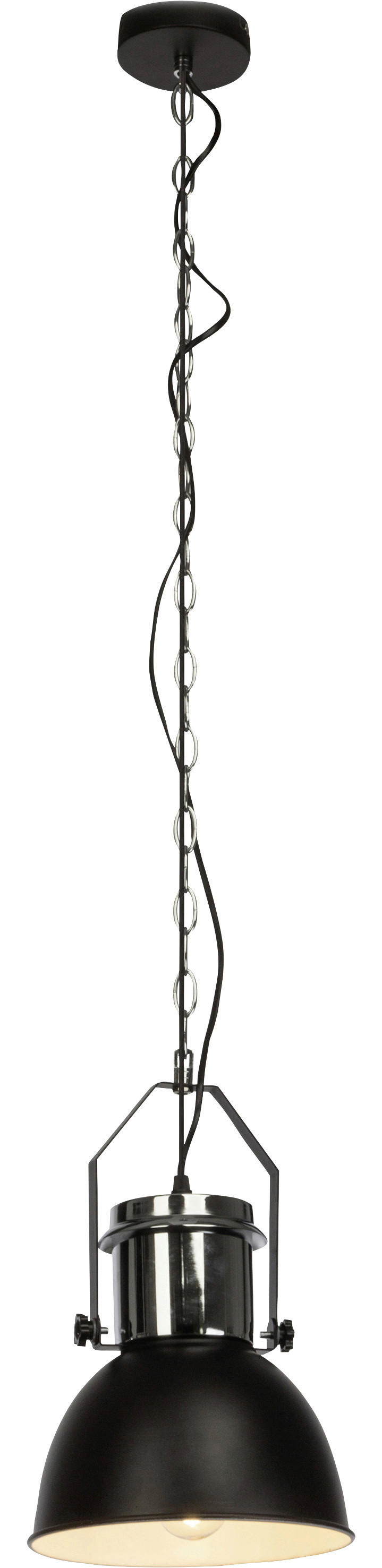Brilliant Pendelleuchte Salord 93590/76 schwarz Chrom Metall H/D: ca. 116x23 cm E27 1 Brennstellen Salford - schwarz/Chrom (23,00/116,00cm) - Brilliant