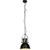 Brilliant Pendelleuchte Salord 93590/76 schwarz Chrom Metall H/D: ca. 116x23 cm E27 1 Brennstellen Salford - schwarz/Chrom (23,00/116,00cm) - Brilliant