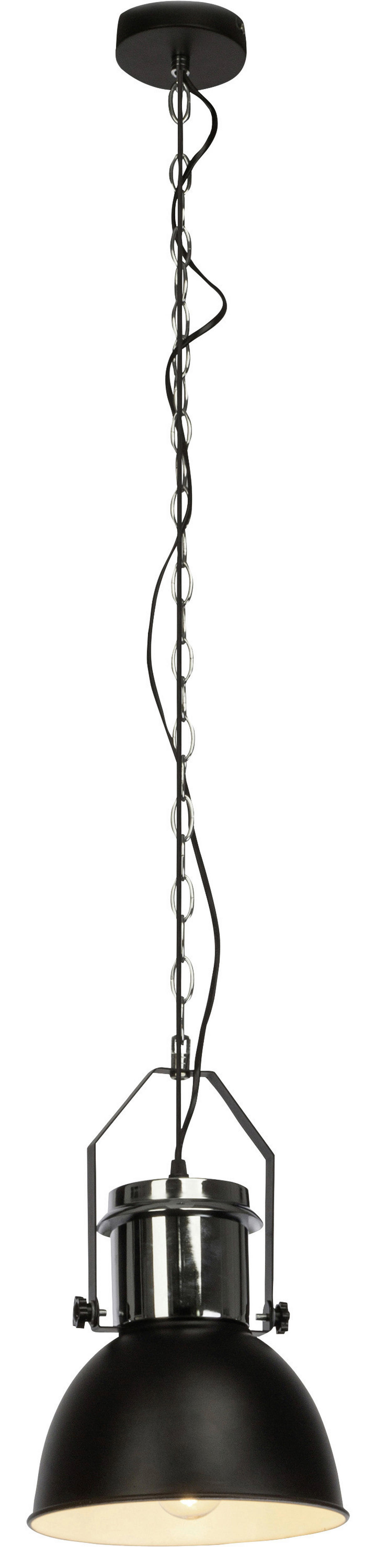 Brilliant Pendelleuchte Salord 93590/76 schwarz Chrom Metall H/D: ca. 116x23 cm E27 1 Brennstellen Salford - schwarz/Chrom (23,00/116,00cm) - Brilliant