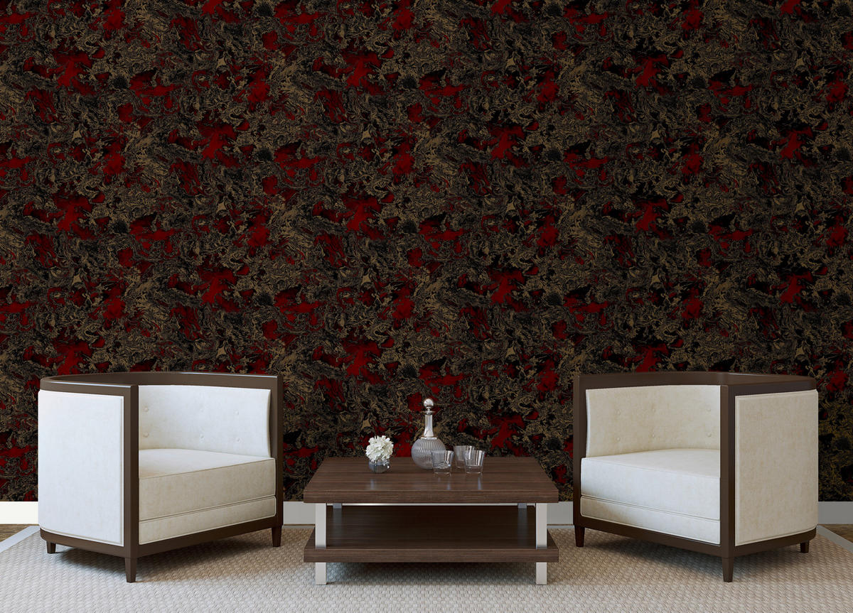 Vinyltapete Marmoroptik bordeauxrot gold B/L: ca. 53x1005 cm Vinyltapete_A55610 - gold/bordeauxrot (53,00/1005,00cm)