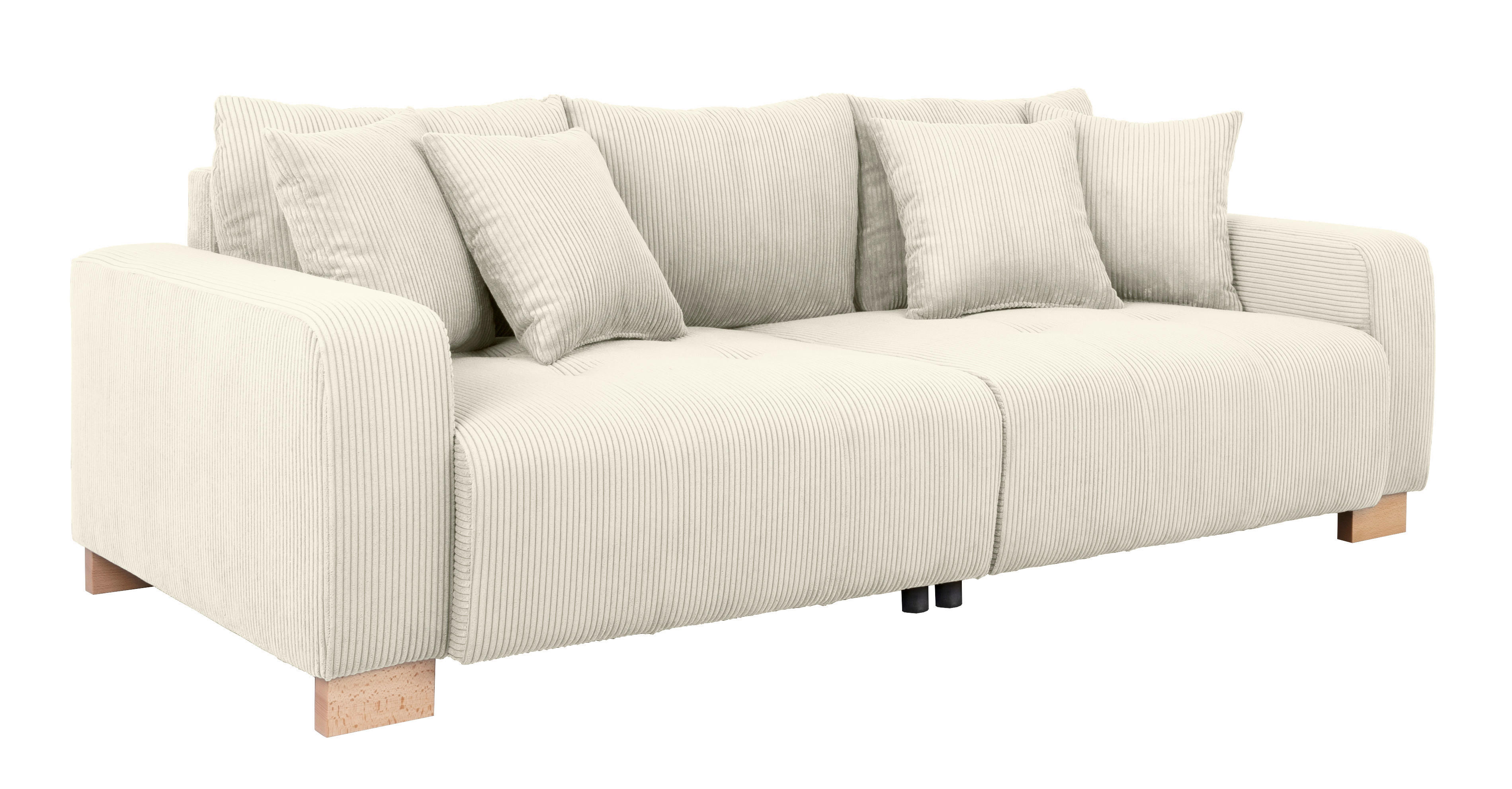Big Sofa Alpha New beige Microfaser B/H/T: ca. 244x85x112 cm Alpha New - beige/buche (244,00/85,00/112,00cm)