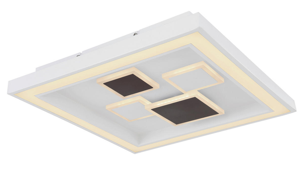GLOBO LED-Deckenleuchte anthrazit weiß Metall B/H/T: ca. 48x7x48 cm NOLO - weiß/anthrazit (48,00/7,00/48,00cm) - GLOBO