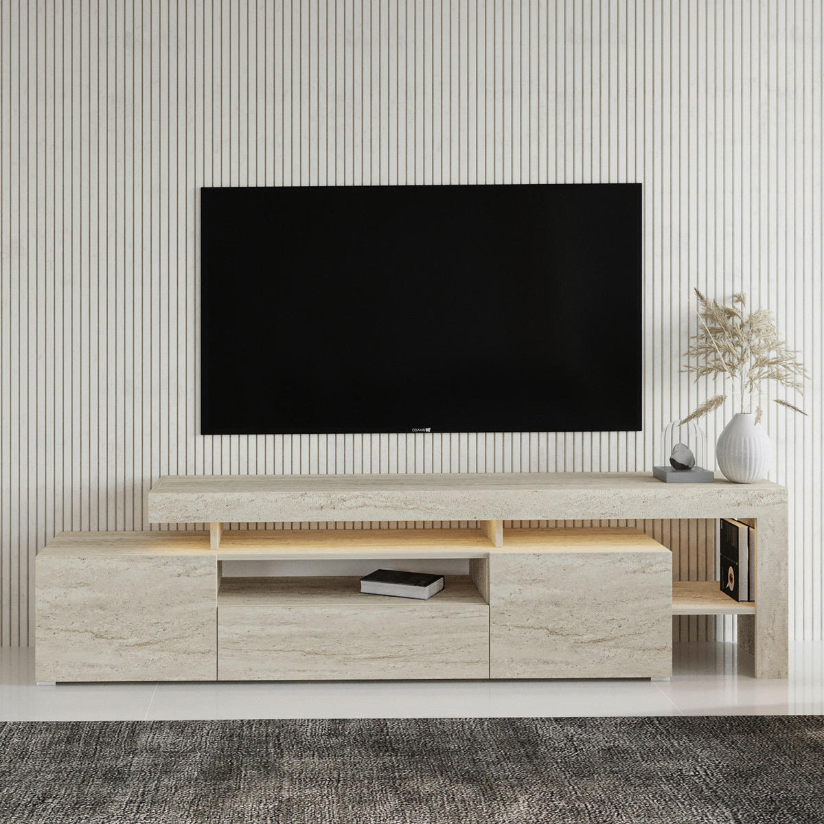 TV-Lowboard Granit B/H/T: ca. 192x53x37 cm Granit - (192,00/53,00/37,00cm) - moebel17