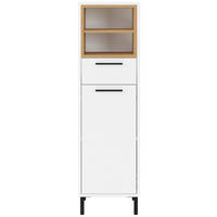 Midischrank weiß B/H/T: ca. 34x119x34 cm Mediumschrank 1787 - weiß (34,00/119,00/34,00cm)