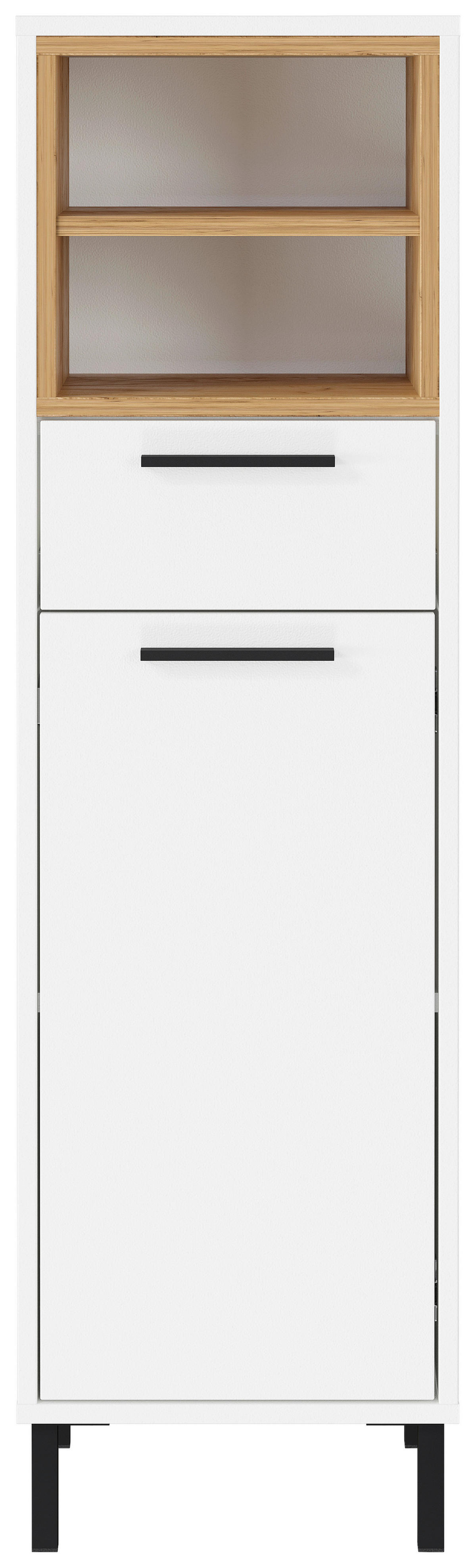 Midischrank weiß B/H/T: ca. 34x119x34 cm Mediumschrank 1787 - weiß (34,00/119,00/34,00cm)