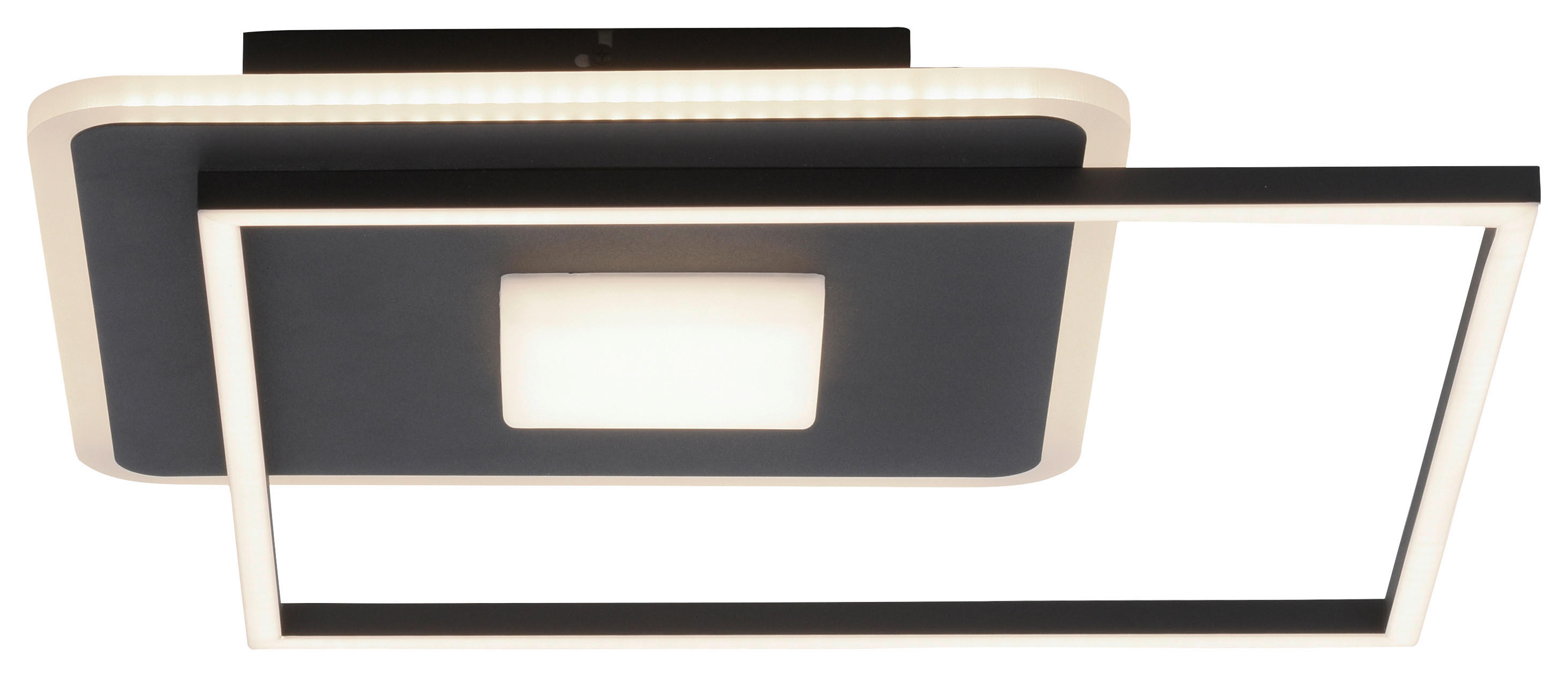 Just Light LED-Deckenleuchte DOMINO 15045-18 weiß schwarz Metall Kunststoff B/H/T: ca. 45x6,5x45 cm 1 Brennstellen DOMINO - weiß/schwarz (45,00/6,50/45,00cm) - Just Light