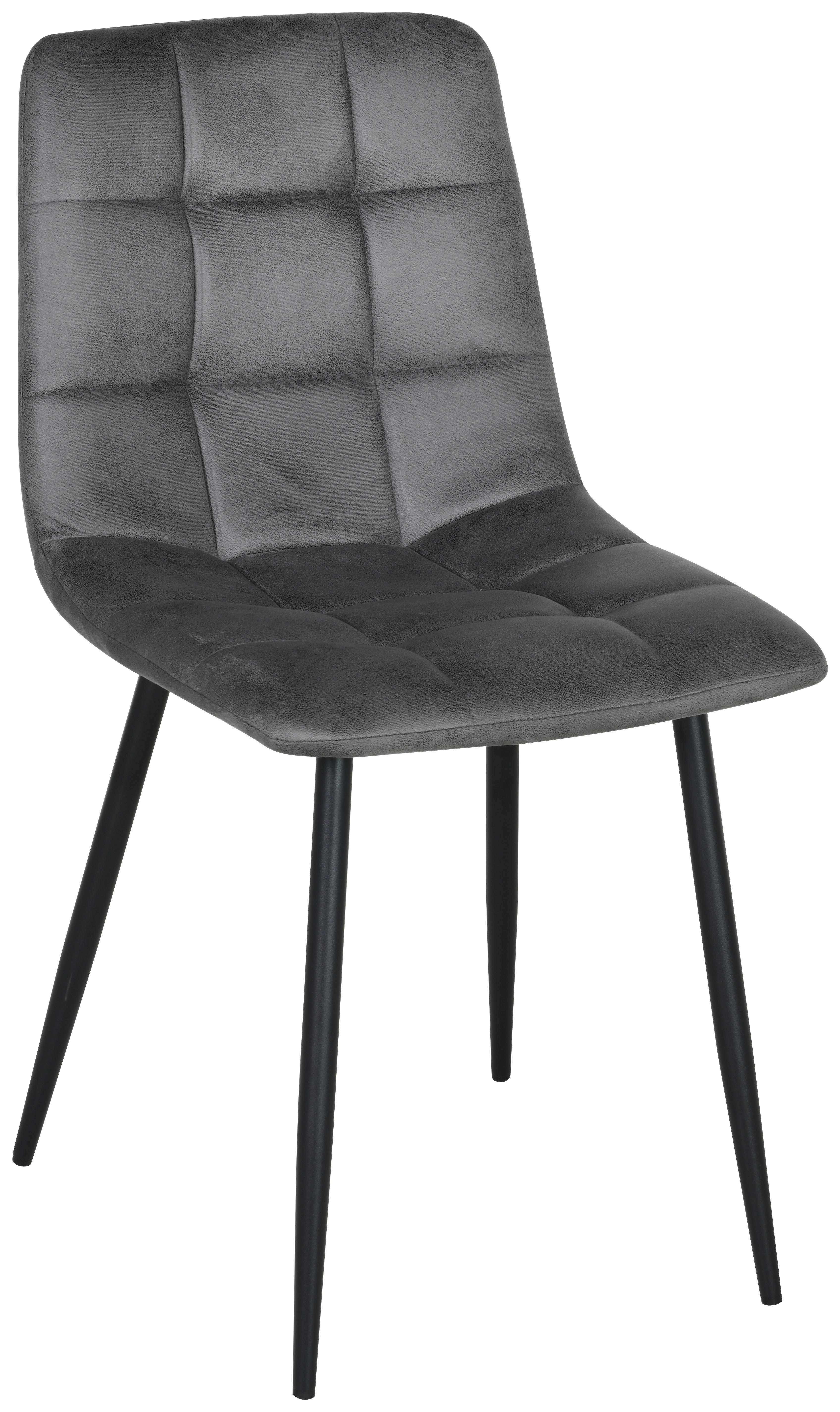 Stuhl Lech dunkelgrau Microfaser B/H/T: ca. 45x88x53,5 cm Lech - schwarz/dunkelgrau (45,00/88,00/53,50cm)