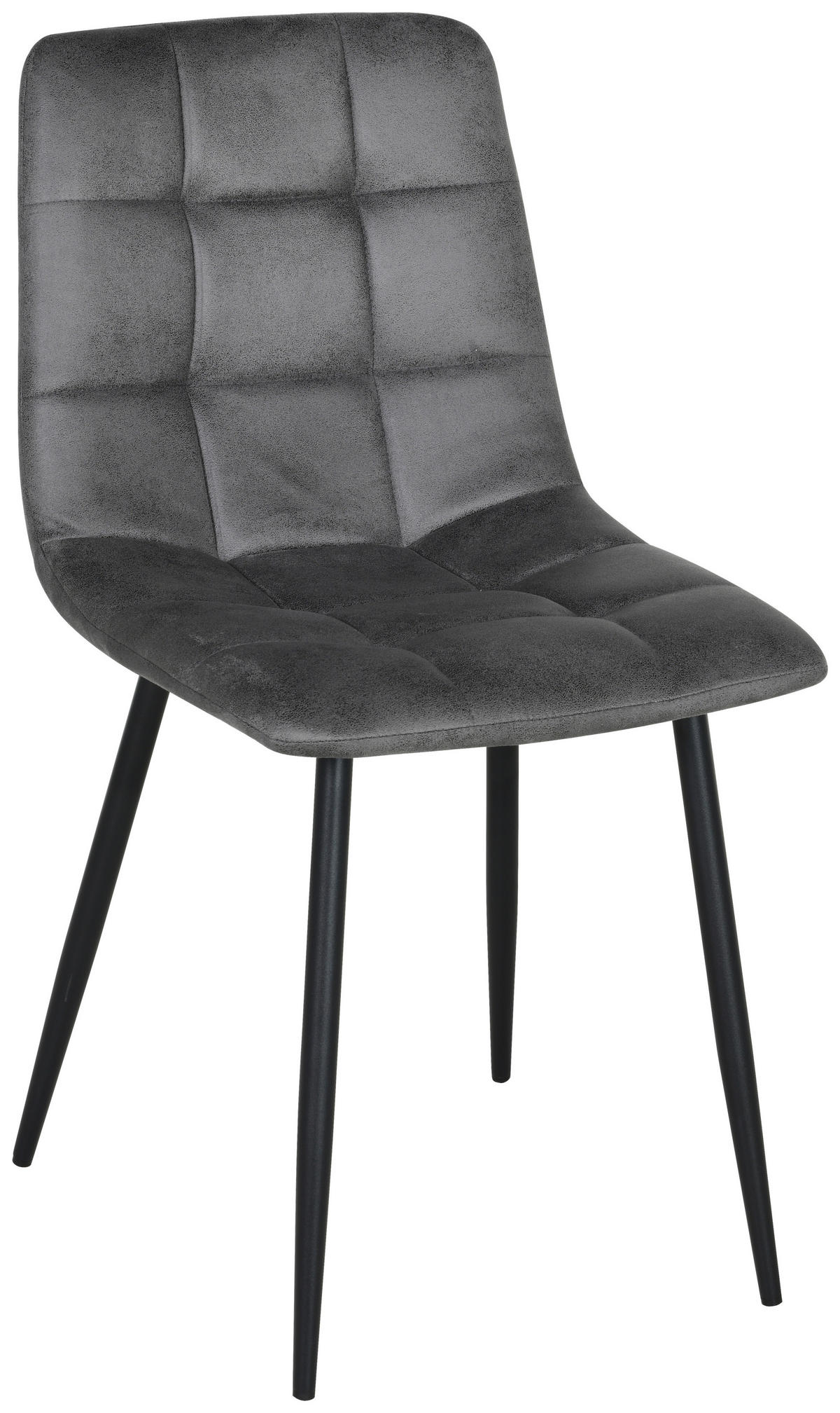 Stuhl Lech dunkelgrau Microfaser B/H/T: ca. 45x88x53,5 cm Lech - schwarz/dunkelgrau (45,00/88,00/53,50cm)