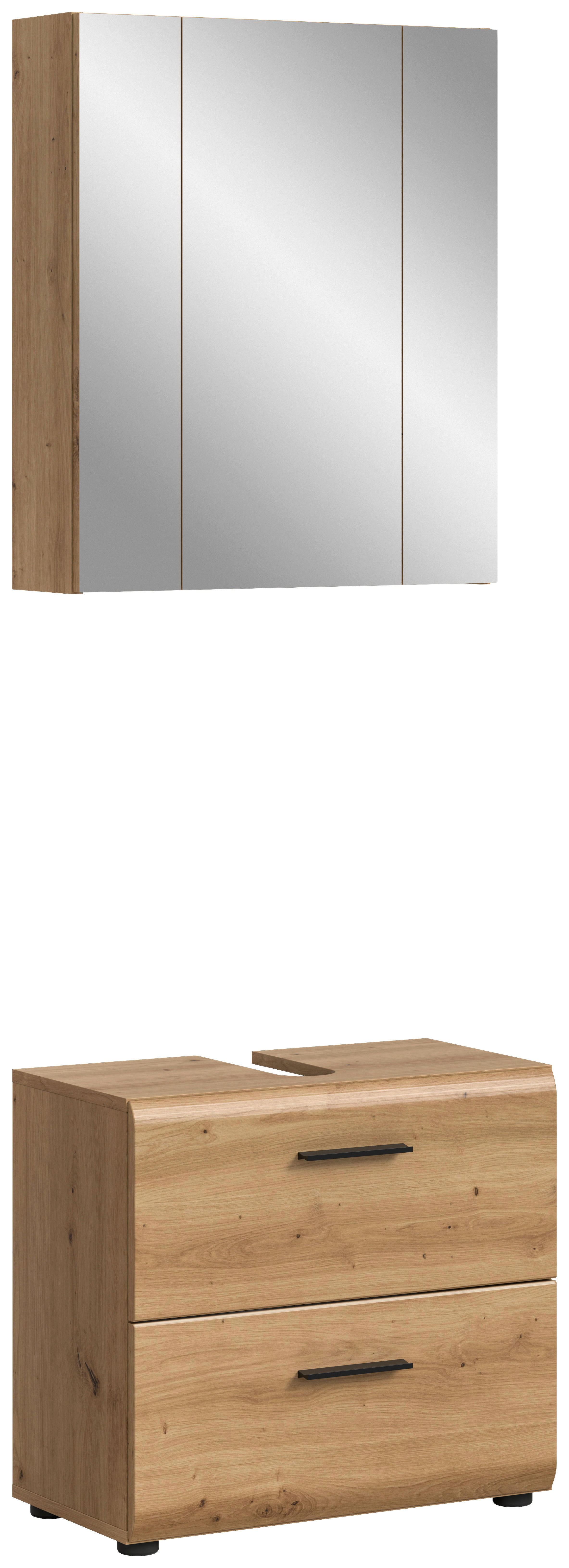 Badezimmer-Set Ice Artisan Oak Nachbildung B/H/T: ca. 60x185x30 cm Ice - (60,00/185,00/30,00cm) - xonox.home