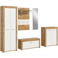 Garderobe JAM Eiche Wotan Nachbildung weiß B/H/T: ca. 185x191x35 cm JAM - Eiche/weiß (185,00/191,00/35,00cm) - xonox.home