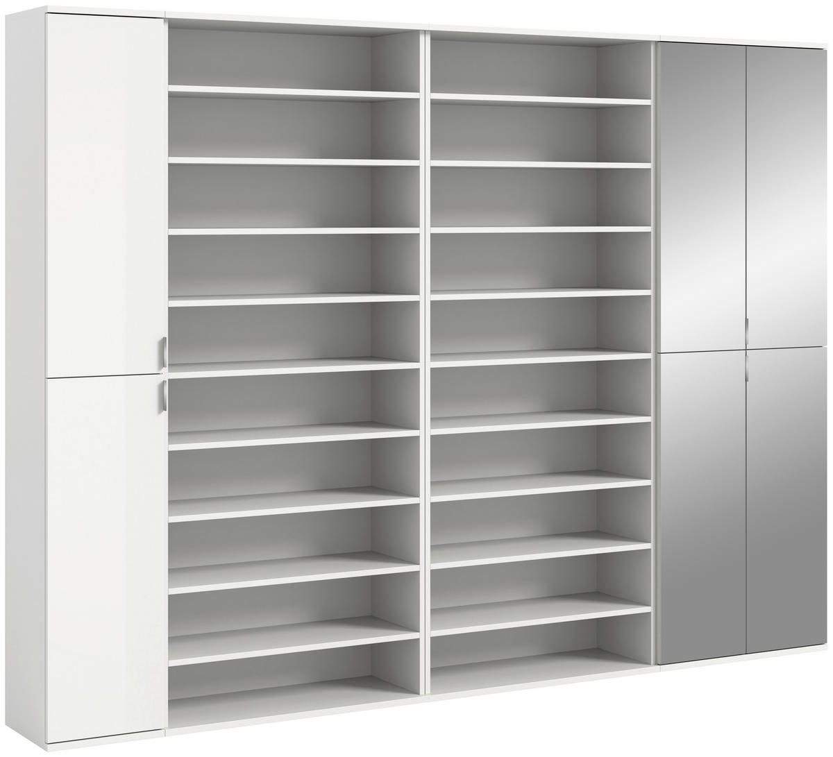 Garderobe PROJEKT X weiß weiß Hochglanz B/H/T: ca. 232x191x37 cm PROJEKT X - weiß (232,00/191,00/37,00cm) - xonox.home