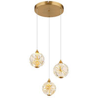 GLOBO LED-Pendelleuchte gold Metall B/H: ca. 42x150 cm LED-Pendelleuchte_Virina - gold (42,00/150,00cm) - GLOBO
