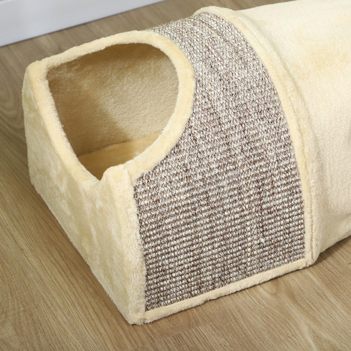 PawHut Katzentunnel beige Spanplatte B/H/L: ca. 38x29x107 cm Katzentunnel - beige (107,00/38,00/29,00cm) - PawHut