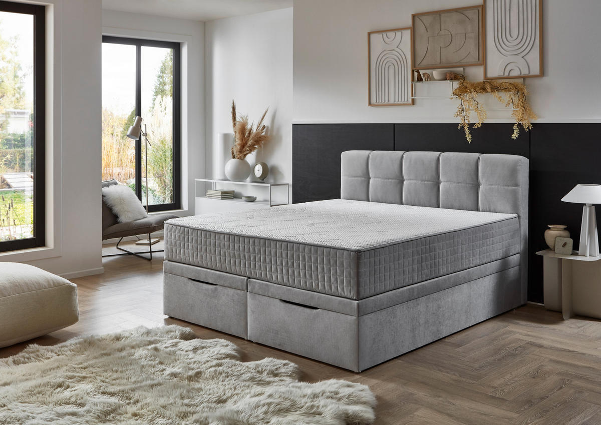 Boxbett Lugano silber Lugano - silber (180,00/144,00/213,00cm)