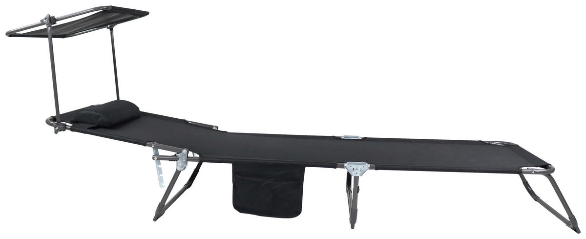 VCM Sonnenliege Bindox schwarz Textilene B/H/L: ca. 55x24x185 cm Bindox - schwarz (185,00/55,00/24,00cm) - VCM