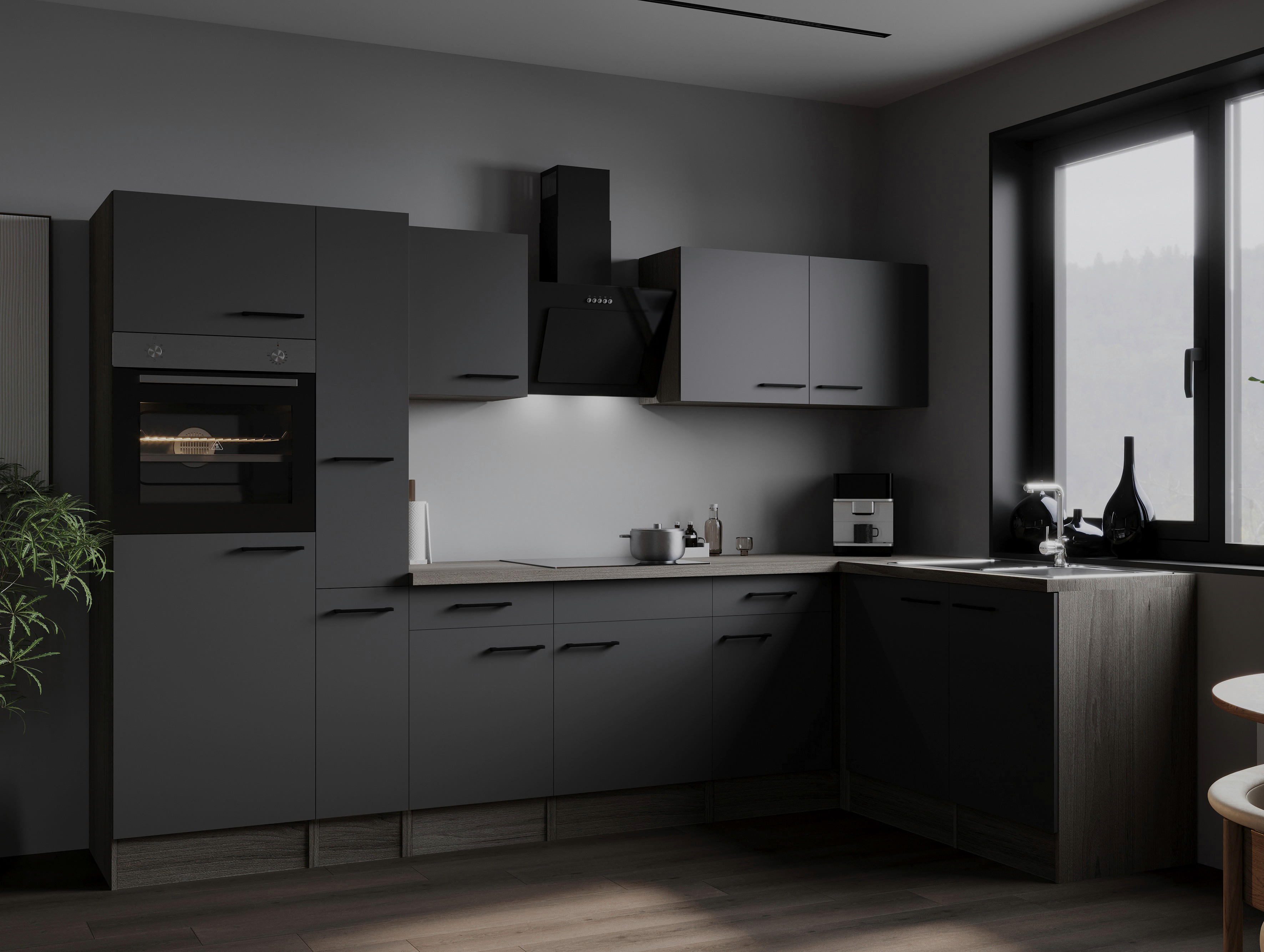 Winkelküche Oliver B/H/T: ca. 310x205x172 cm Oliver - Eiche/grau (310,00/205,00/172,00cm) - Respekta