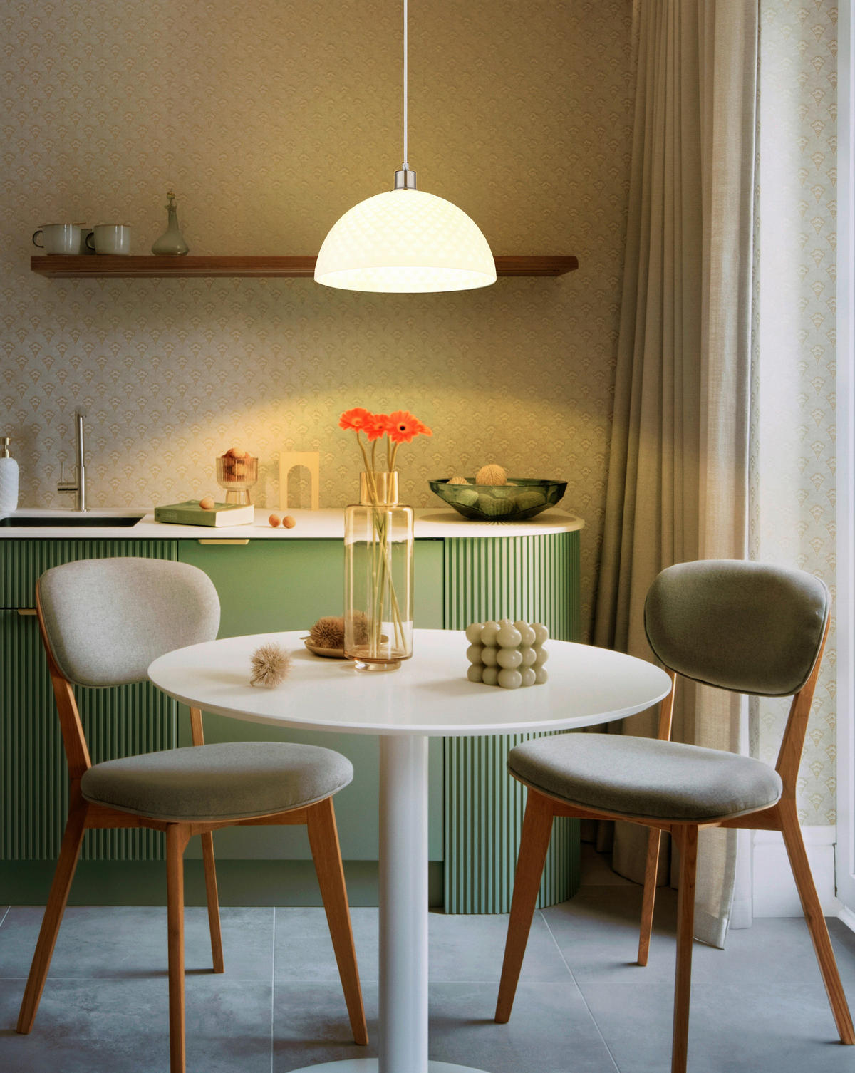 GLOBO Pendelleuchte Opal nickel Glas Metall PVC H/D: ca. 120x35 cm E27 1 Brennstellen SELMA - nickel/Opal (35,00/120,00cm) - GLOBO