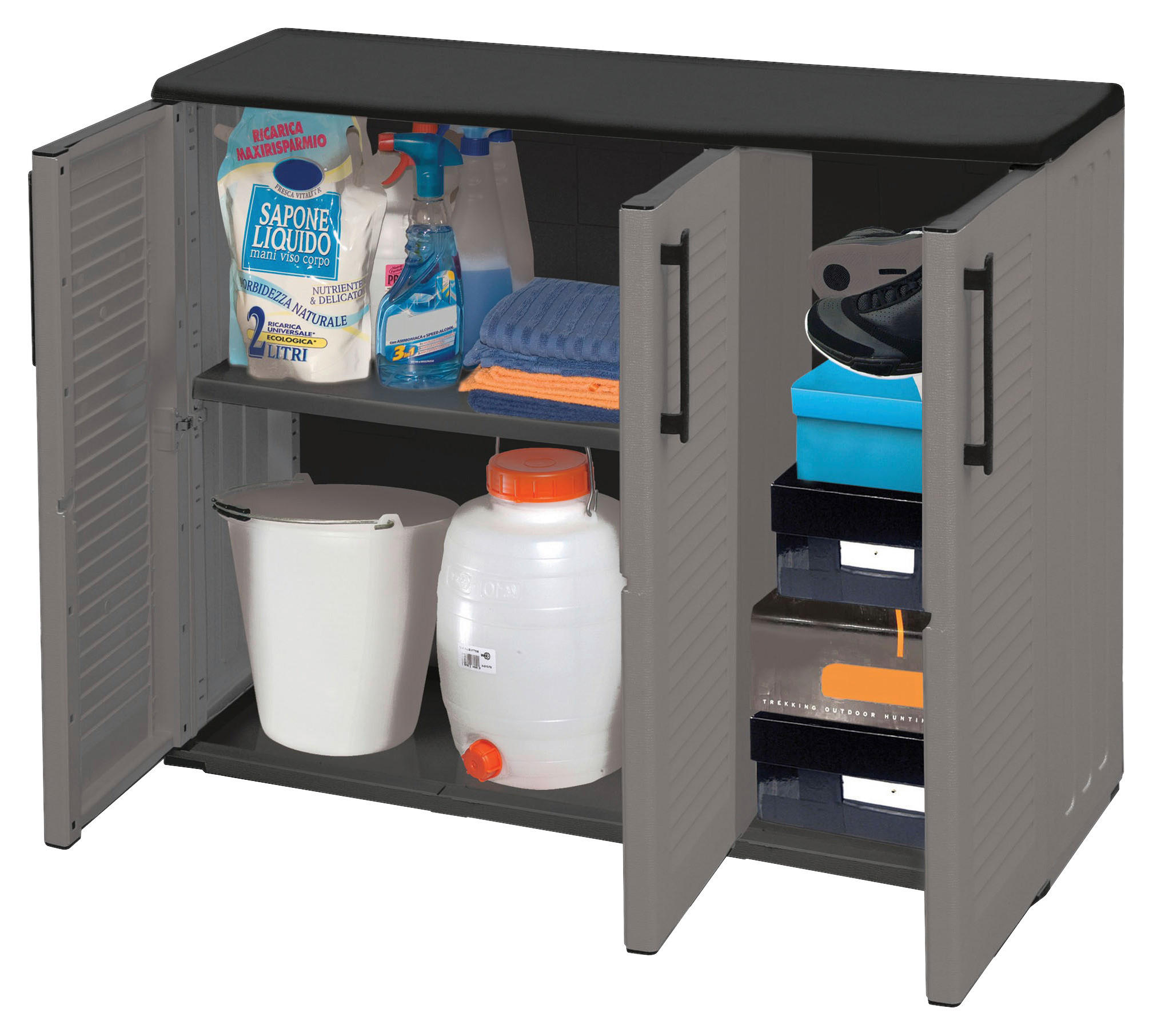 ArtPlast Kunststoffschrank Easy grau B/H/L: ca. 37x84x102 cm Easy - grau (102,00/37,00/84,00cm) - Artplast