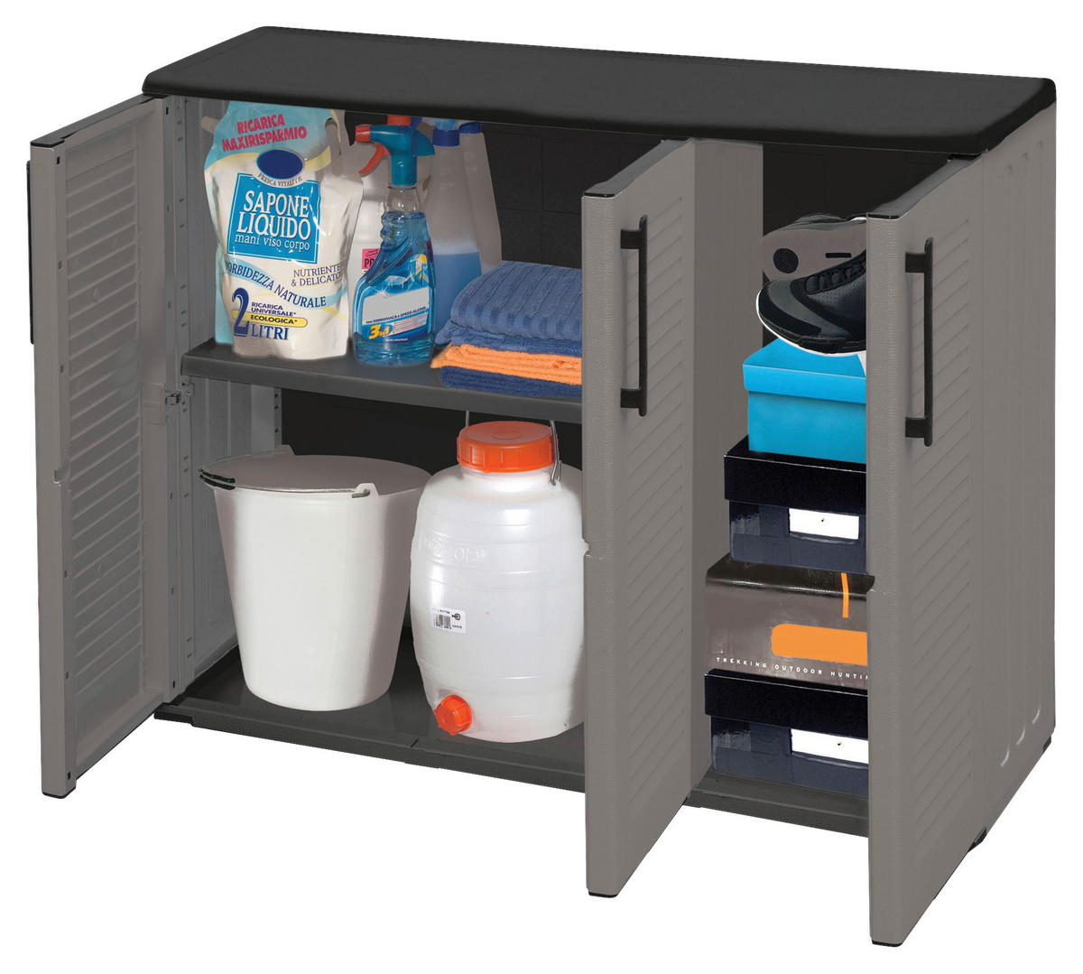 ArtPlast Kunststoffschrank Easy grau B/H/L: ca. 37x84x102 cm Easy - grau (102,00/37,00/84,00cm) - ArtPlast