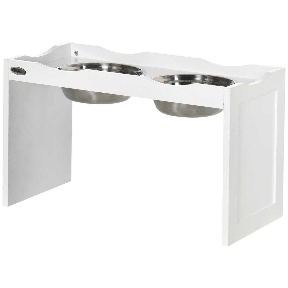 PawHut Hundenapf weiß Edelstahl B/H/L: ca. 30x38x63 cm Hundenapf - weiß (63,00/30,00/38,00cm) - PawHut